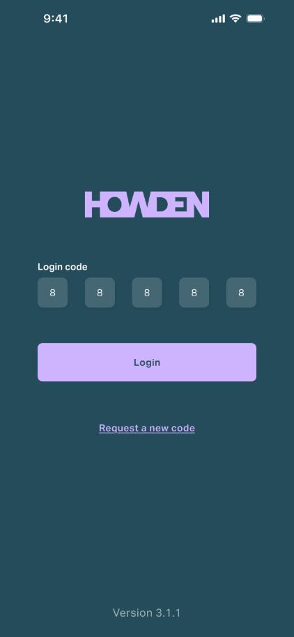 Login code with 4 digits