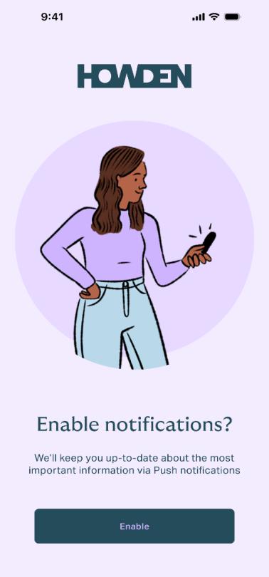 In-app enable notifications screen