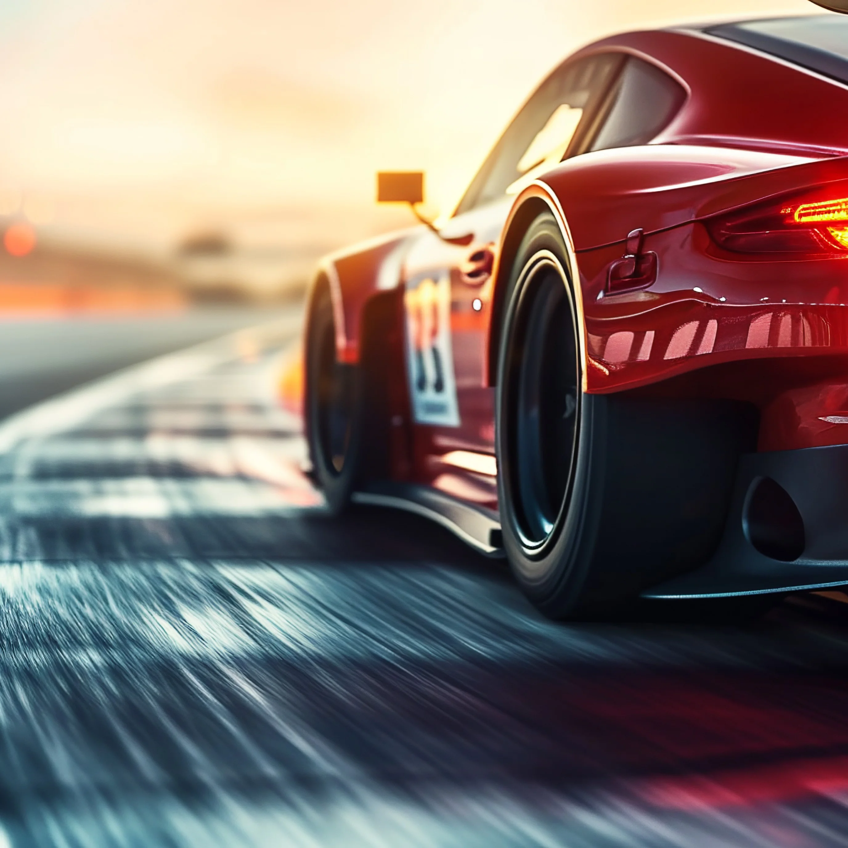 Car Going Round A Race Track