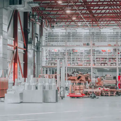 Steel factory warehouse