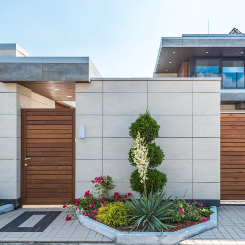 Modern home gates side by side